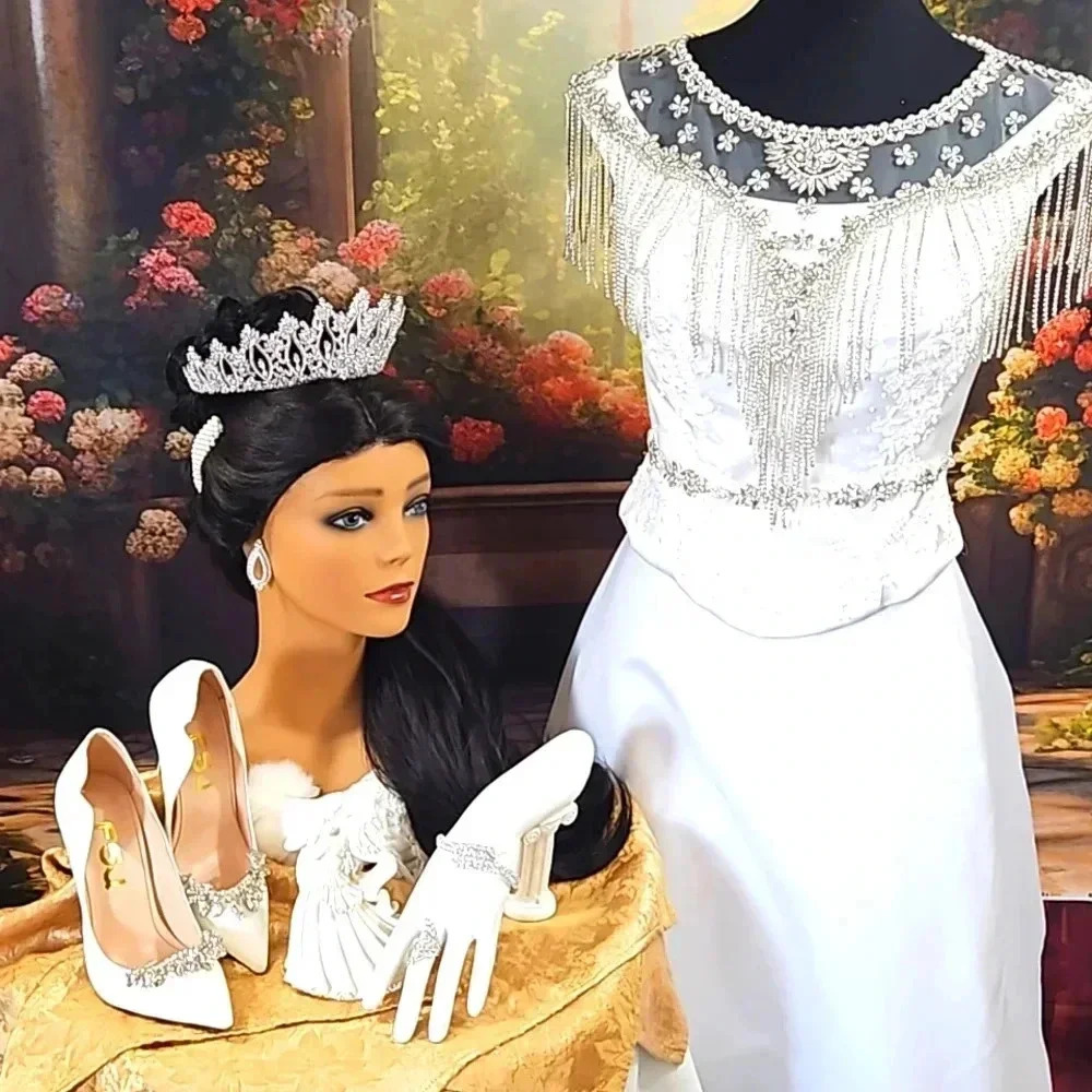 Morning Sunshine is a unique 7pc. one-of-a-kind  Bridal Tiara Ensemble